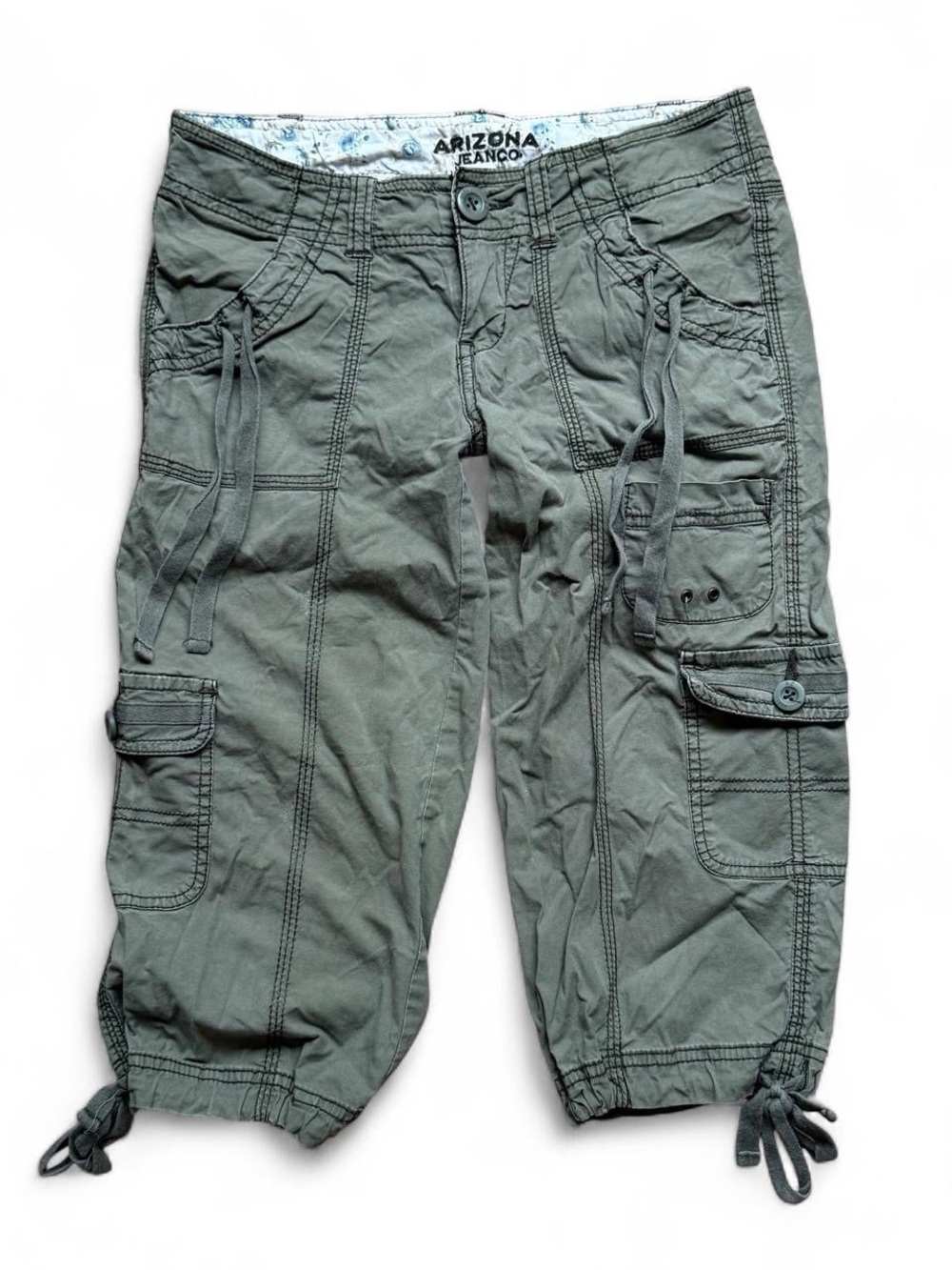 Vintage Arizona Jean Co Low Rise Cargo Capris Army Green